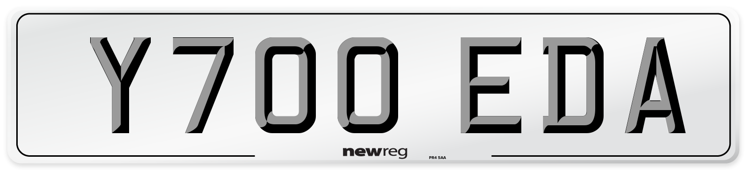 Y700 EDA Number Plate from New Reg